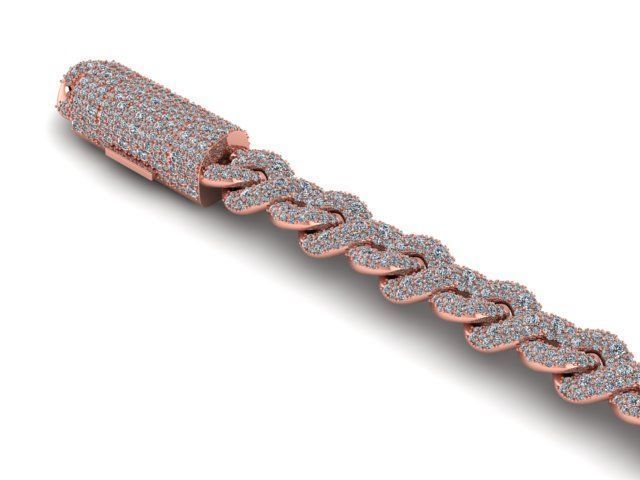 Infinity chain link 10mm Mosaic Setting diamond 3D model_1