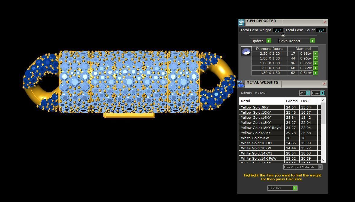 Infinity chain link 10mm Mosaic Setting diamond 3D model_5