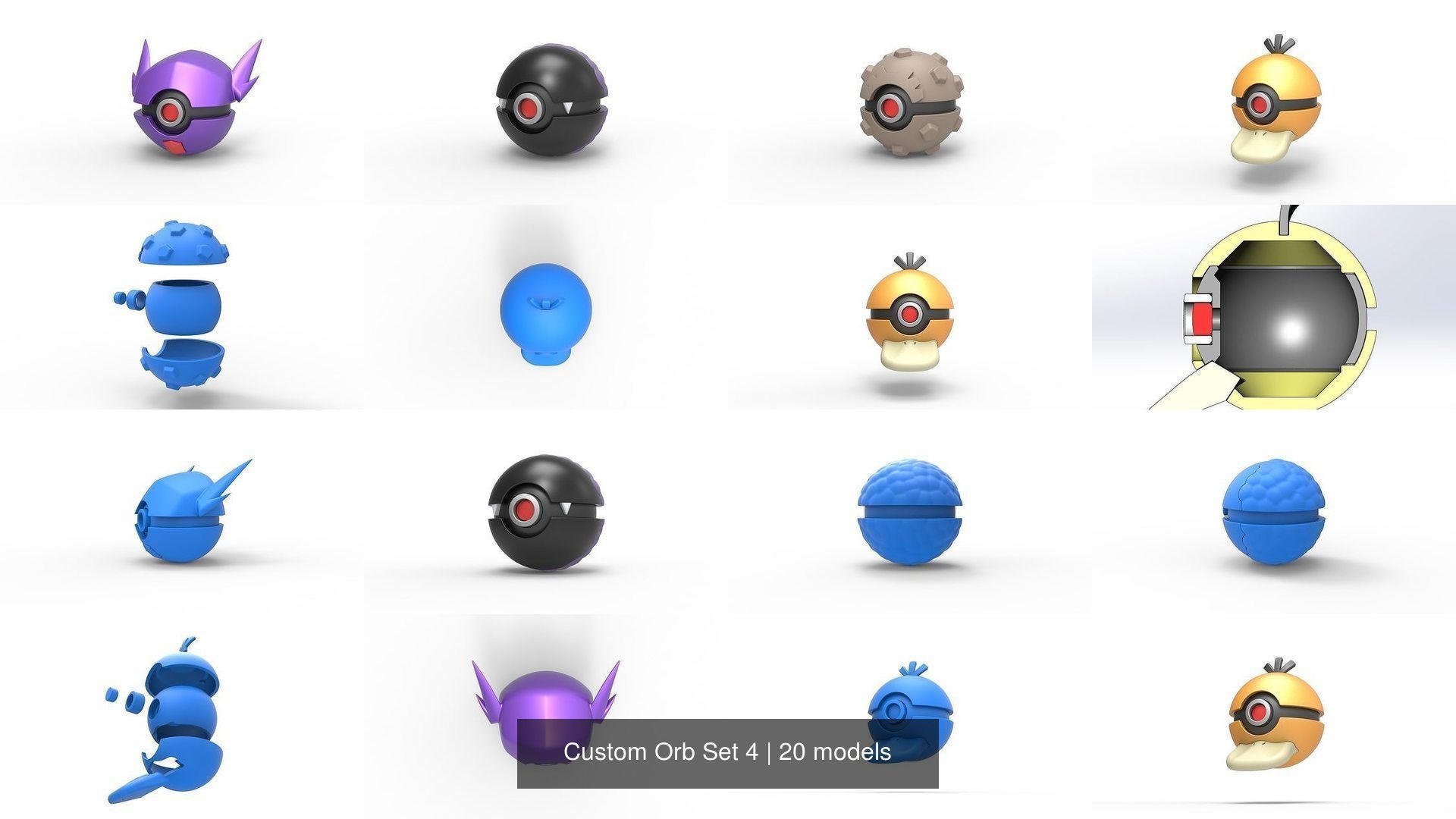 Custom Orb Set 4 3D Model Collection_2