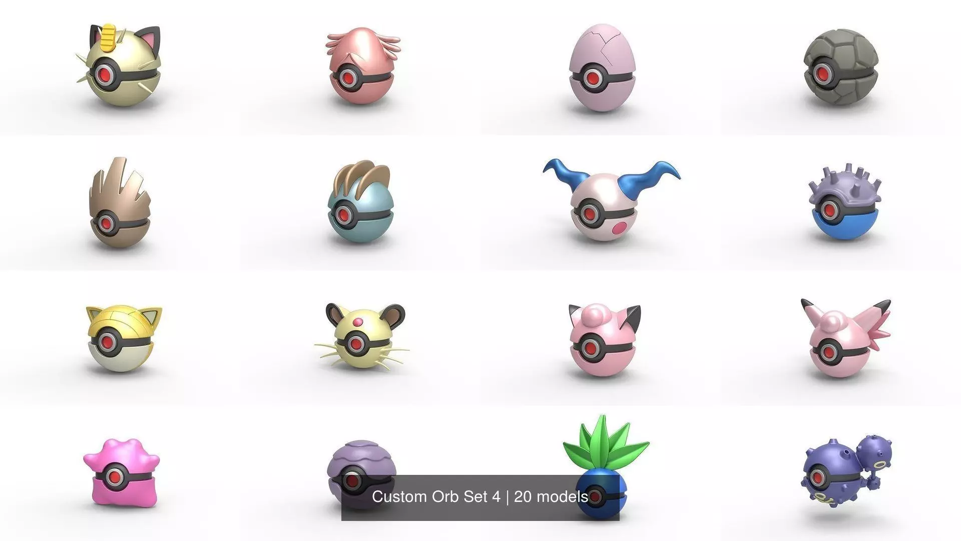 Custom Orb Set 4 3D Model Collection_0