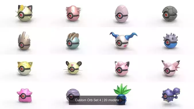 Custom Orb Set 4 3D Model Collection