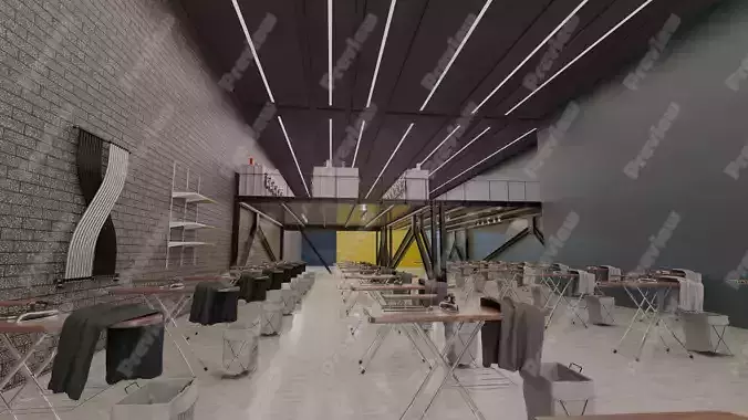 Laundry Mat Interior Design everything cleared mid poly