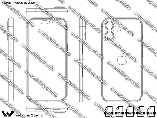 Apple iPhone 16 2024 blueprint Texture