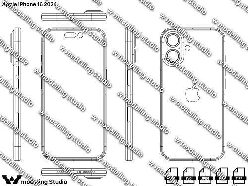 Apple iPhone 16 2024 blueprint Texture