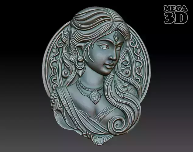 Indian Girl basrelief 09 240906