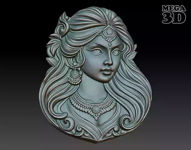 Indian Girl basrelief 08 240906