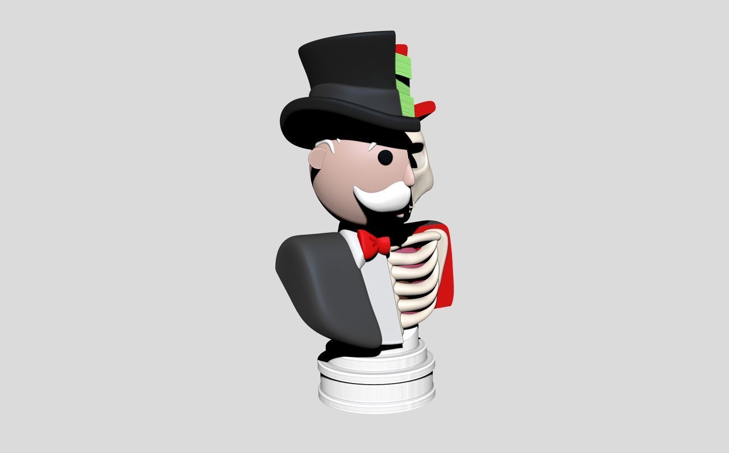 Mr monopoly anatomy bust 3D print model_3