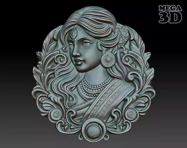 Indian Girl basrelief 07 240906