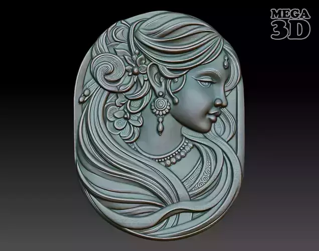 Indian Girl basrelief 06 240906