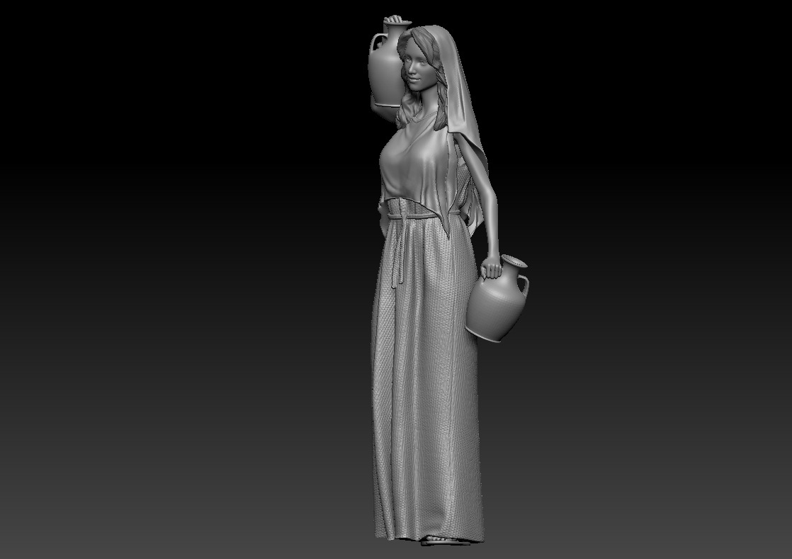 Woman with amphora - printable 3D print model_8