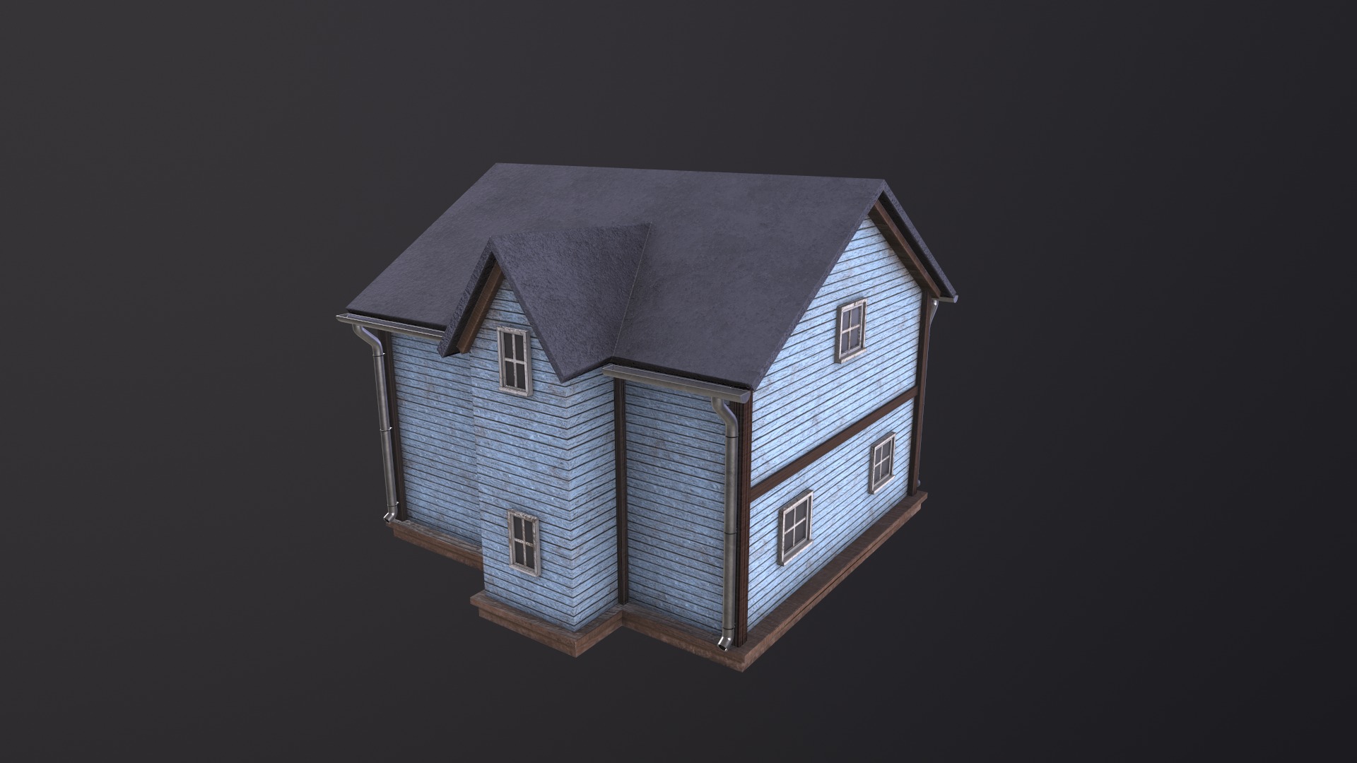 Low poly house Low-poly 3D model_1