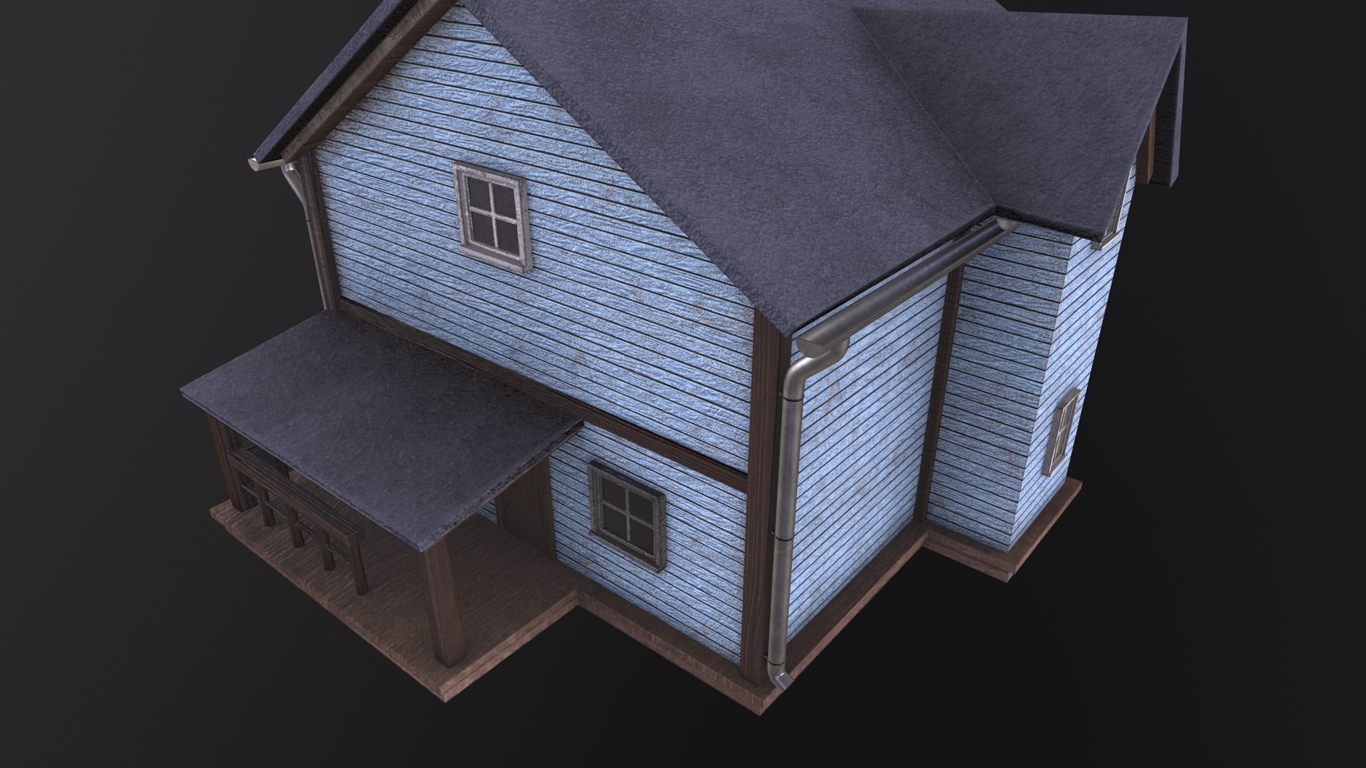 Low poly house Low-poly 3D model_2