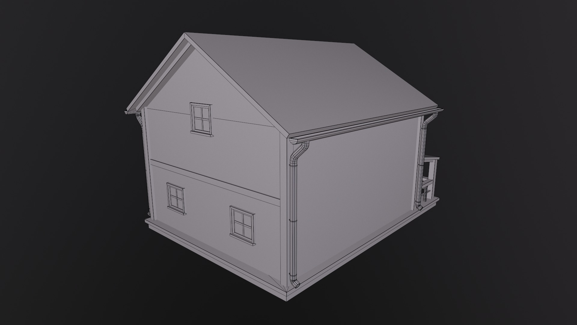Low poly house Low-poly 3D model_4