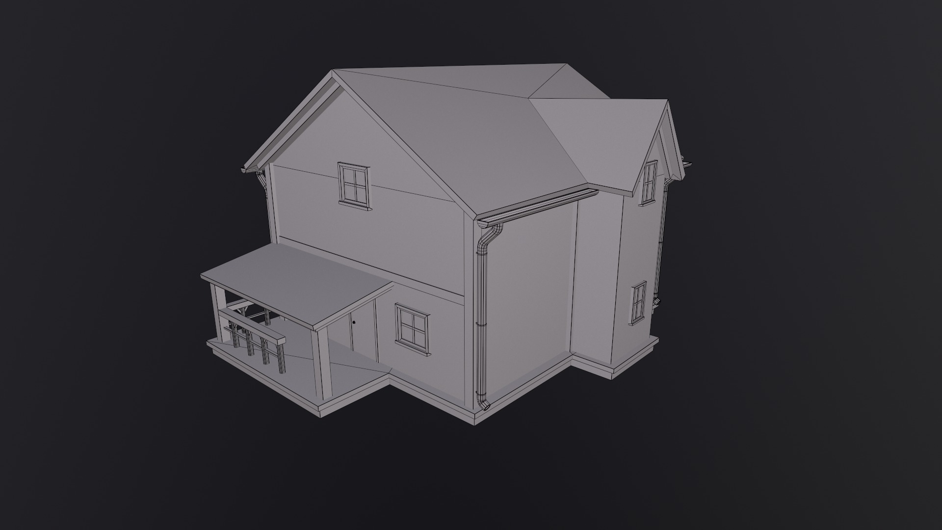 Low poly house Low-poly 3D model_3