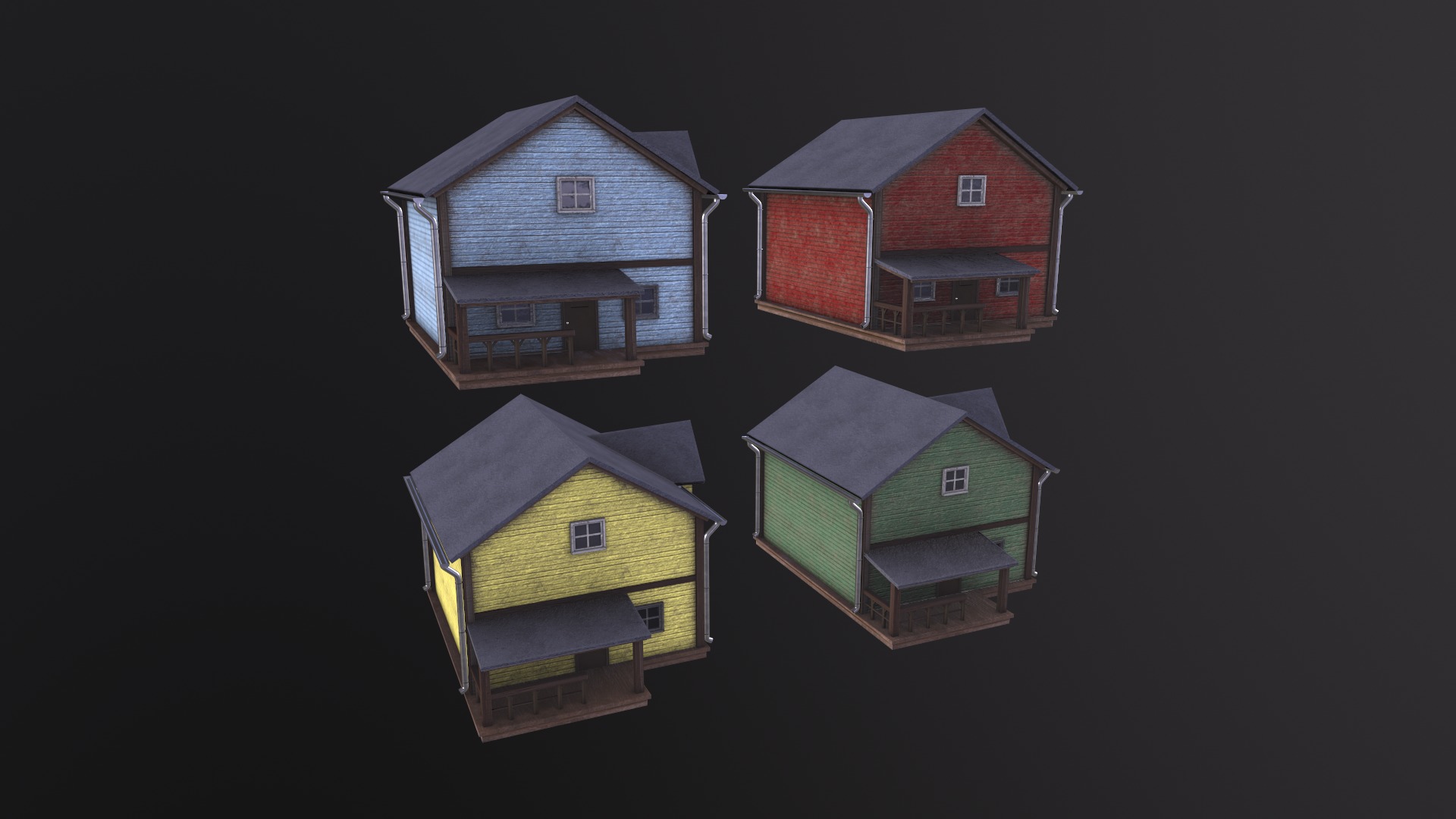 Low poly house Low-poly 3D model_5