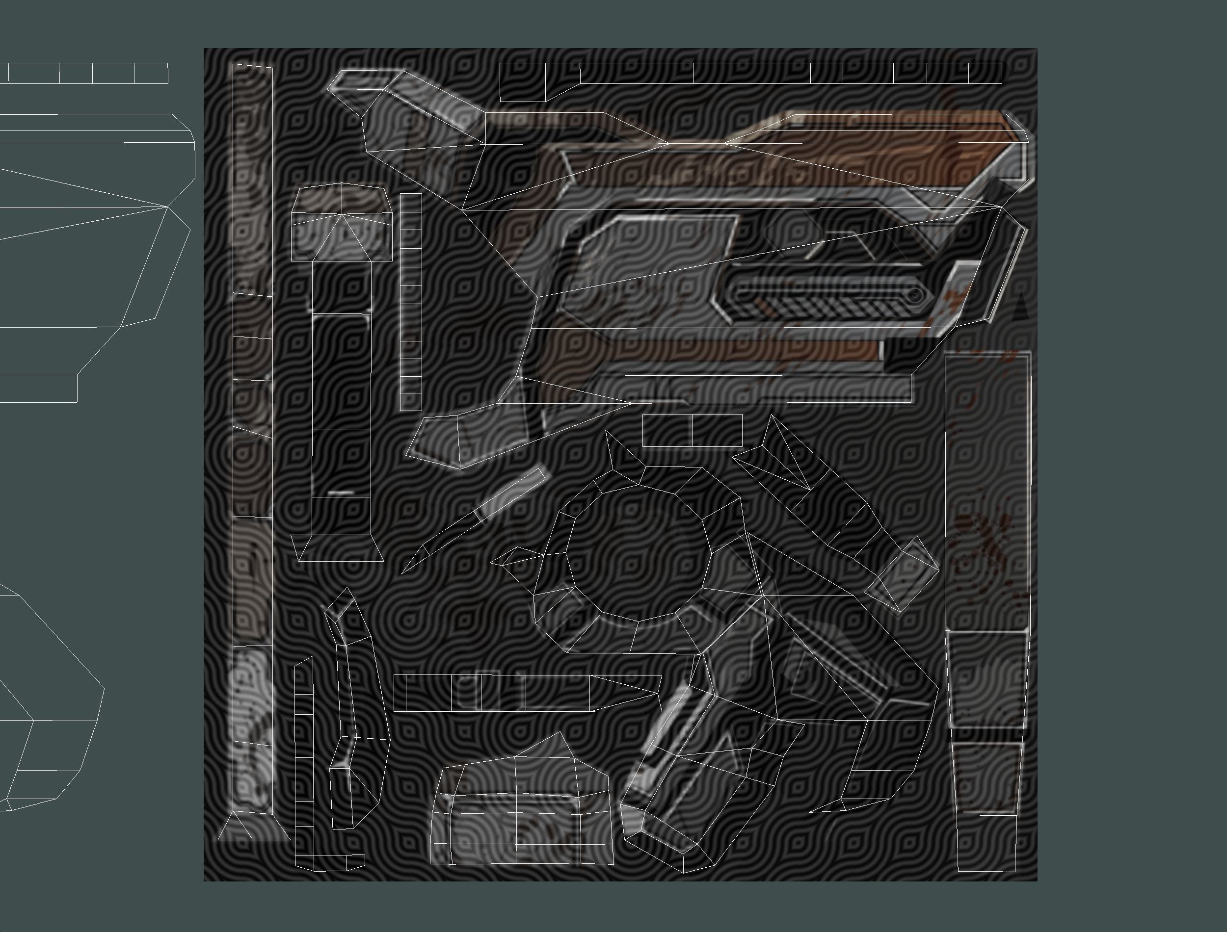 Low Poly Cyborg Soldier with Automatic Rifle and Pistol 3dsMax Low-poly 3D model_65