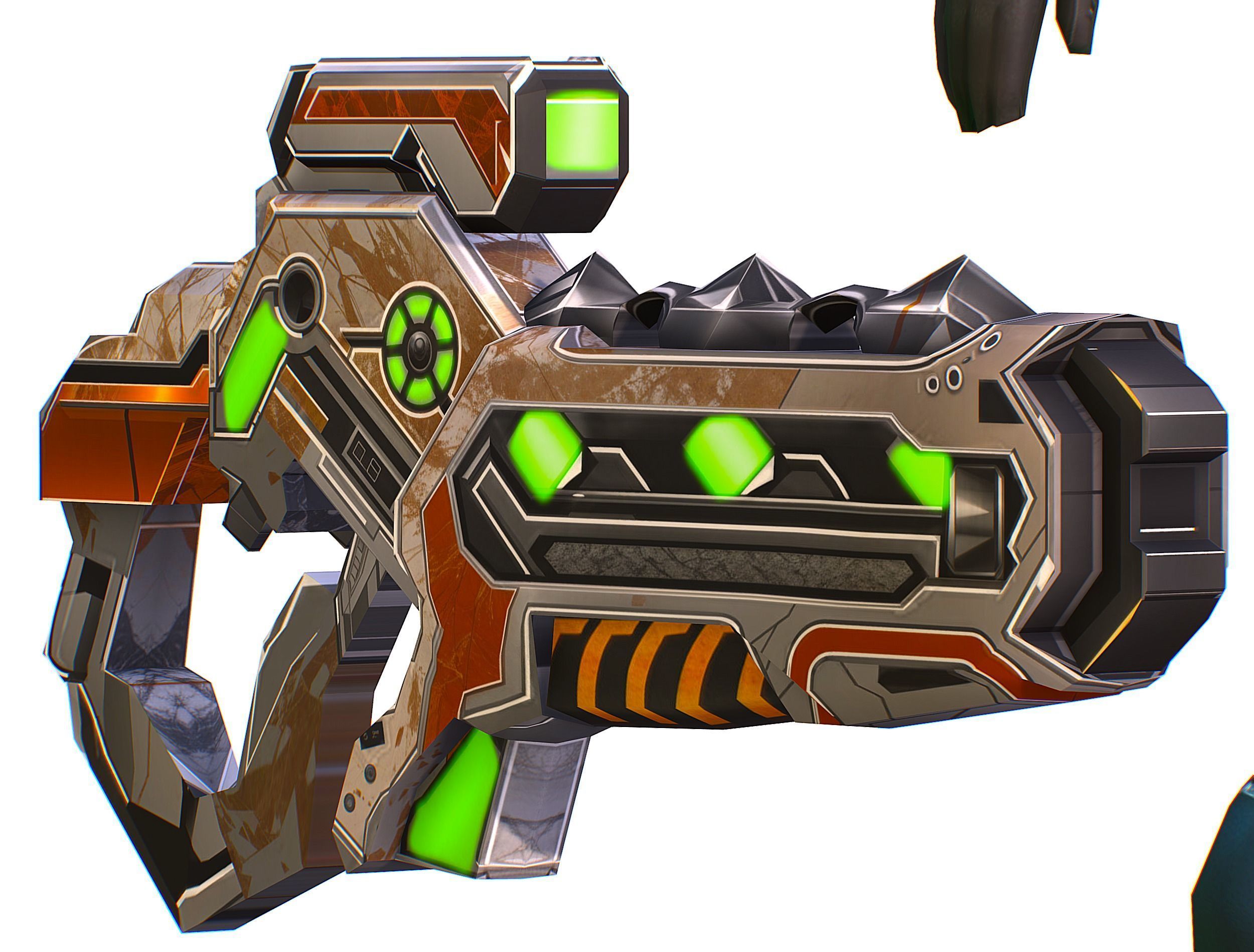 Low Poly Cyborg Soldier with Automatic Rifle and Pistol 3dsMax Low-poly 3D model_37