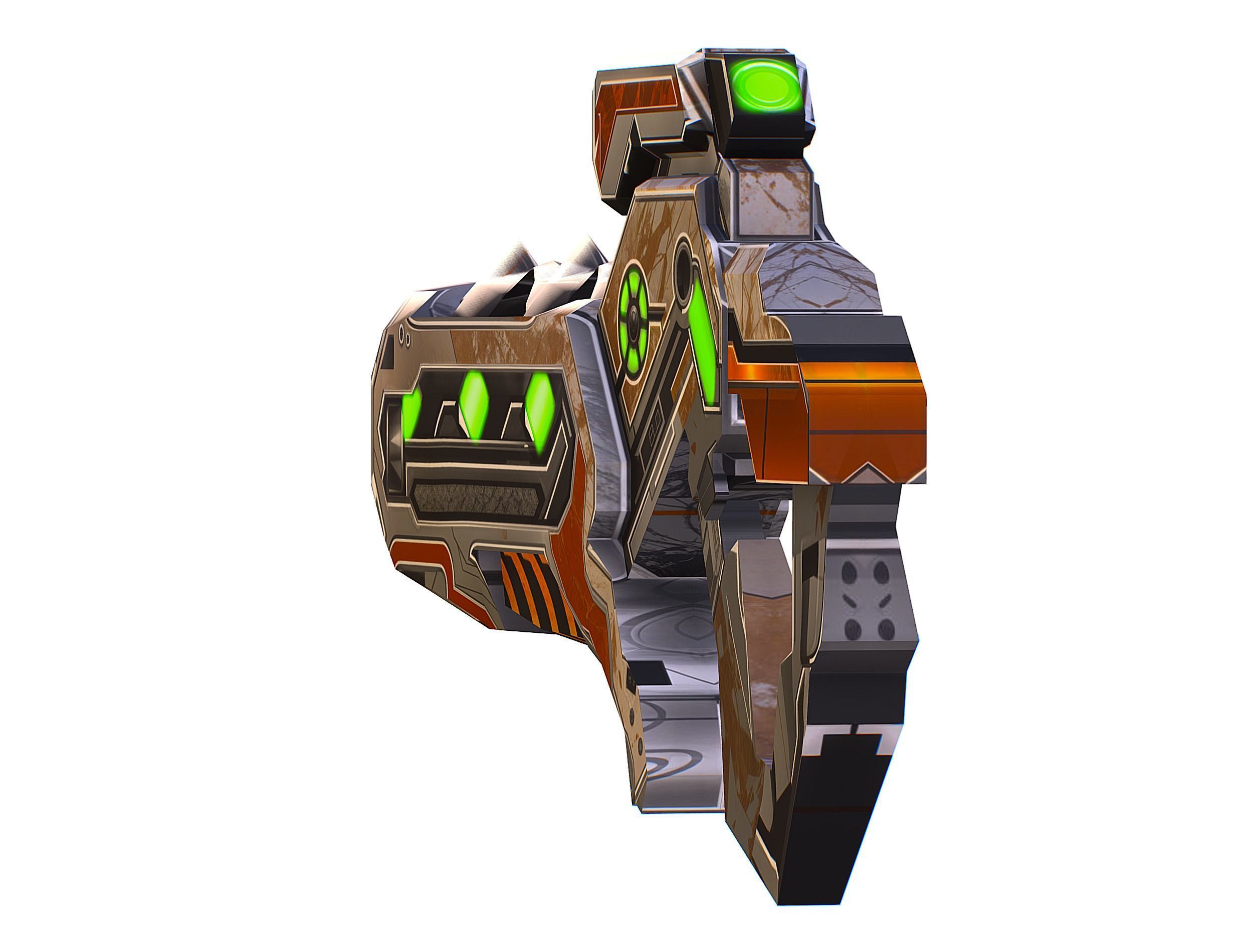 Low Poly Cyborg Soldier with Automatic Rifle and Pistol 3dsMax Low-poly 3D model_40