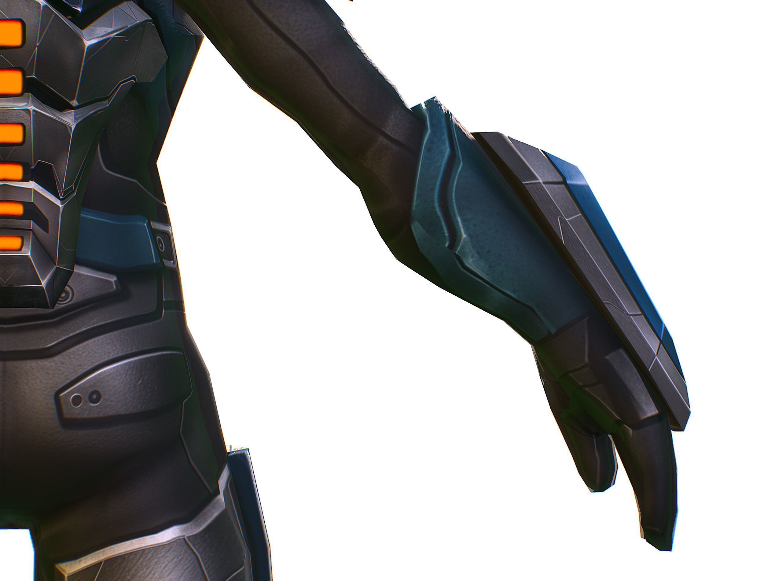 Low Poly Cyborg Soldier with Automatic Rifle and Pistol 3dsMax Low-poly 3D model_29