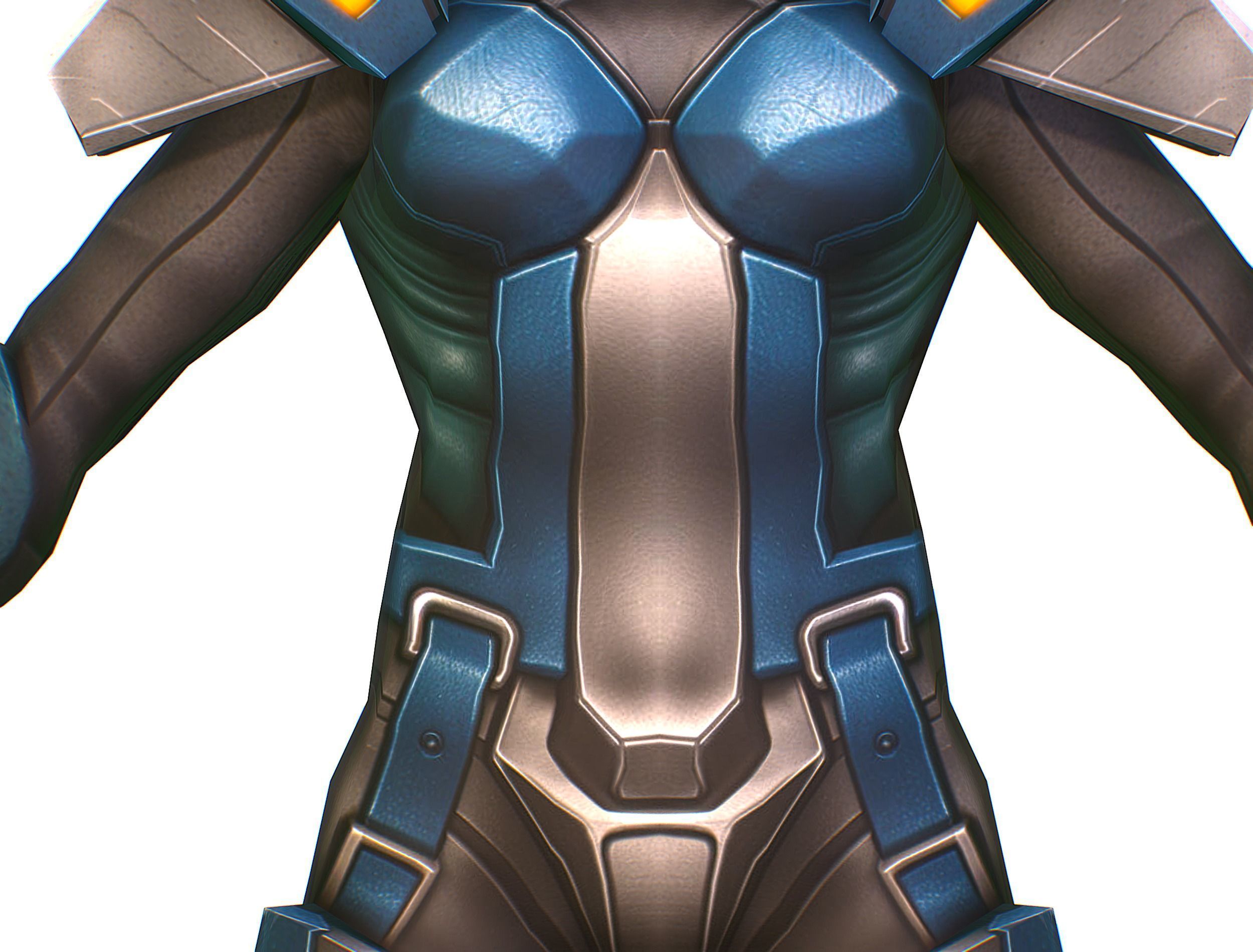 Low Poly Cyborg Soldier with Automatic Rifle and Pistol 3dsMax Low-poly 3D model_20