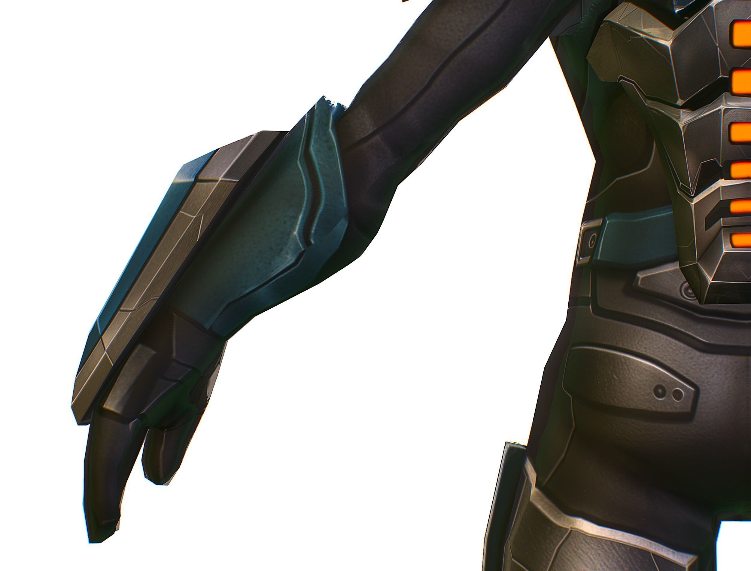 Low Poly Cyborg Soldier with Automatic Rifle and Pistol 3dsMax Low-poly 3D model_28