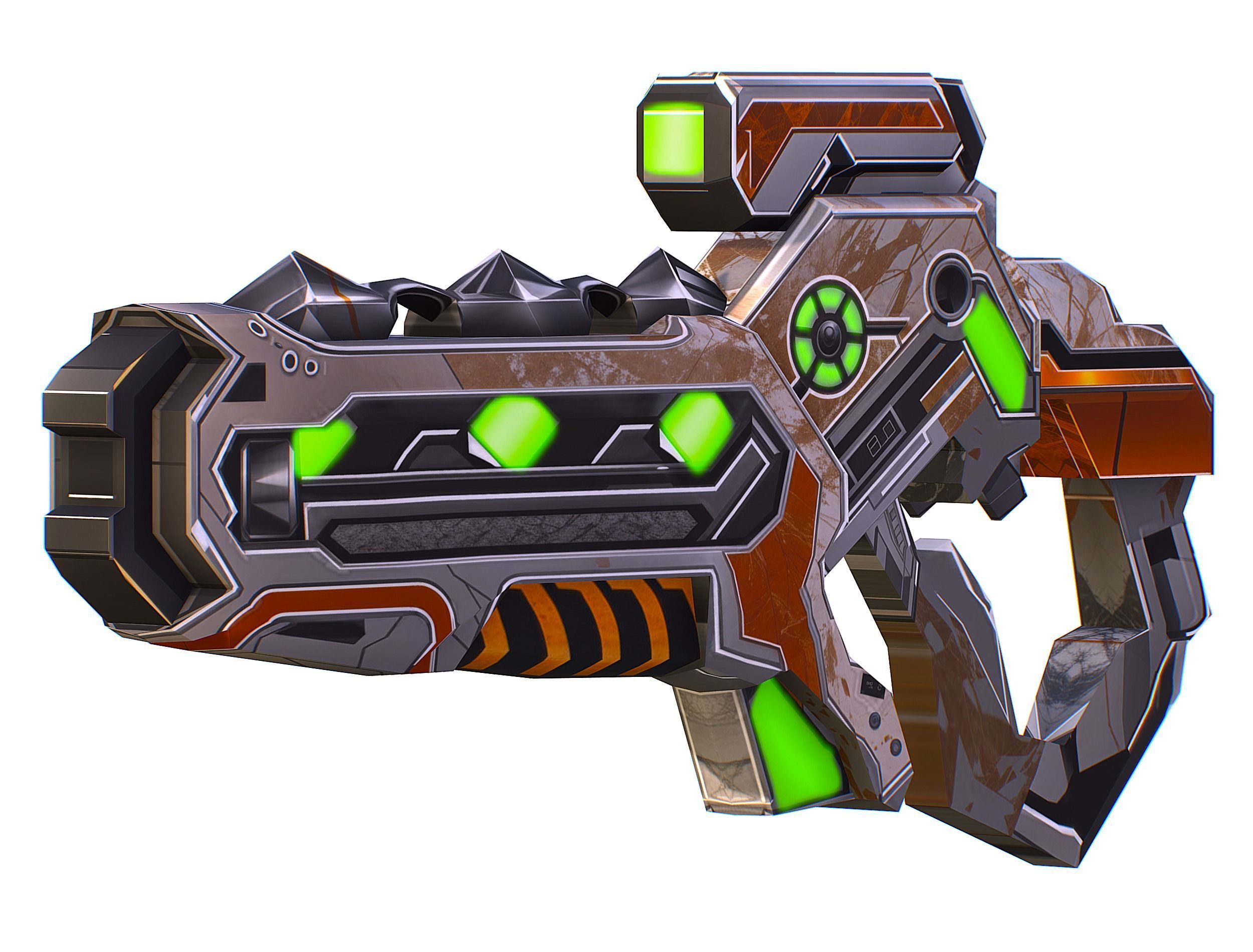 Low Poly Cyborg Soldier with Automatic Rifle and Pistol 3dsMax Low-poly 3D model_42