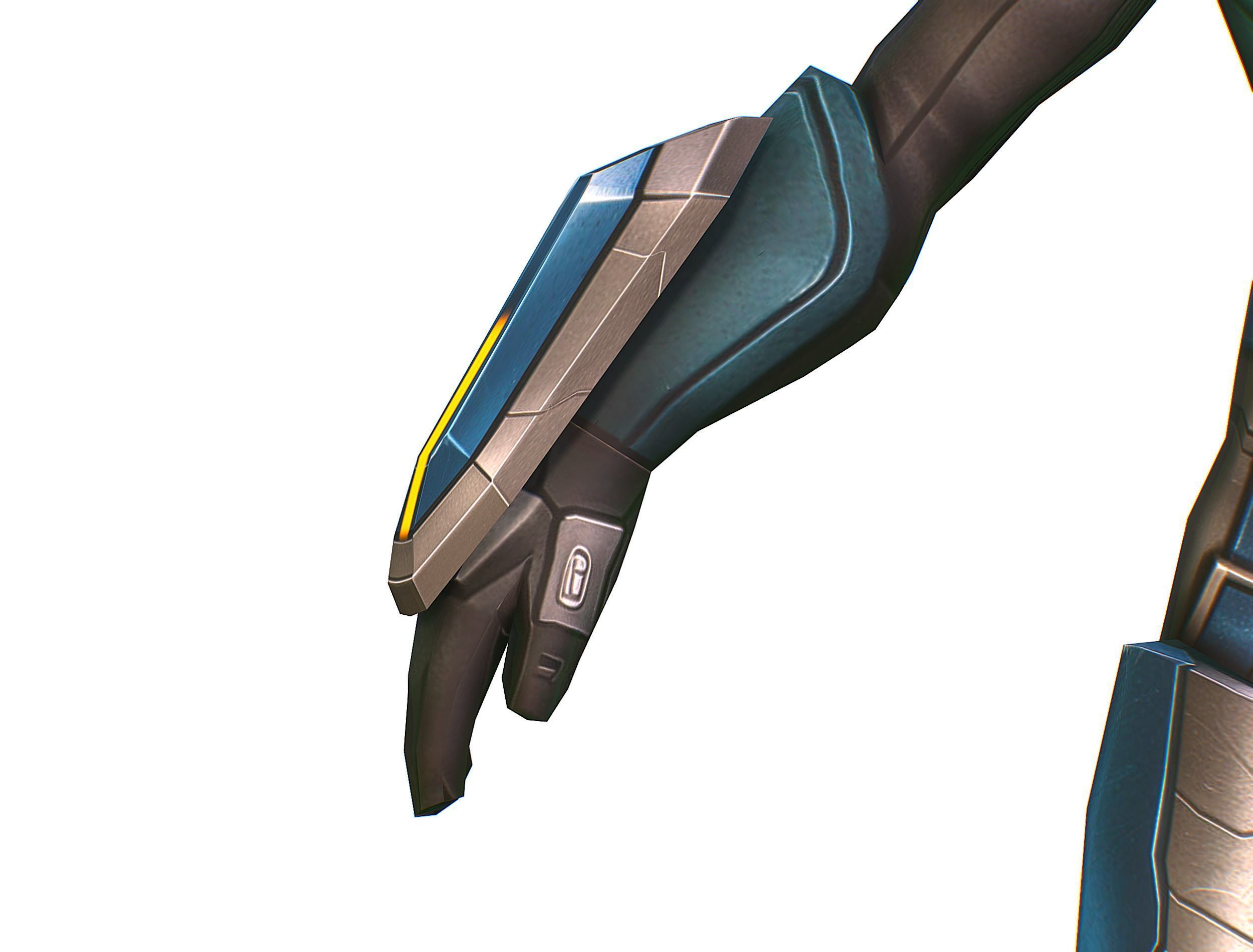 Low Poly Cyborg Soldier with Automatic Rifle and Pistol 3dsMax Low-poly 3D model_21