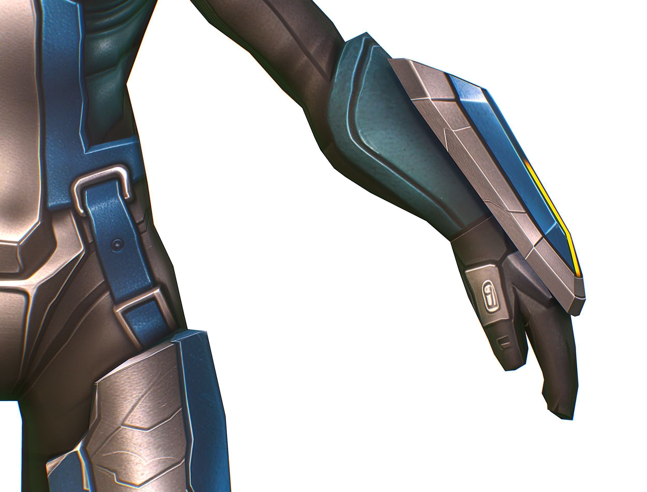 Low Poly Cyborg Soldier with Automatic Rifle and Pistol 3dsMax Low-poly 3D model_22