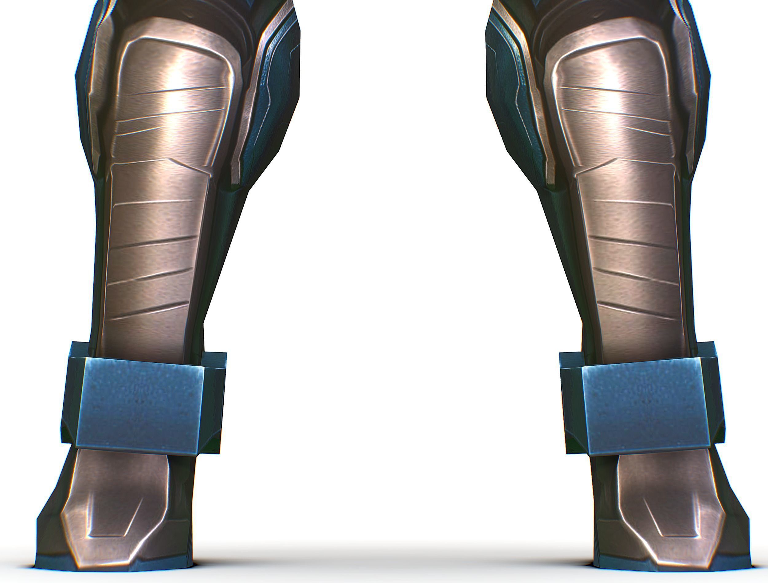 Low Poly Cyborg Soldier with Automatic Rifle and Pistol 3dsMax Low-poly 3D model_25