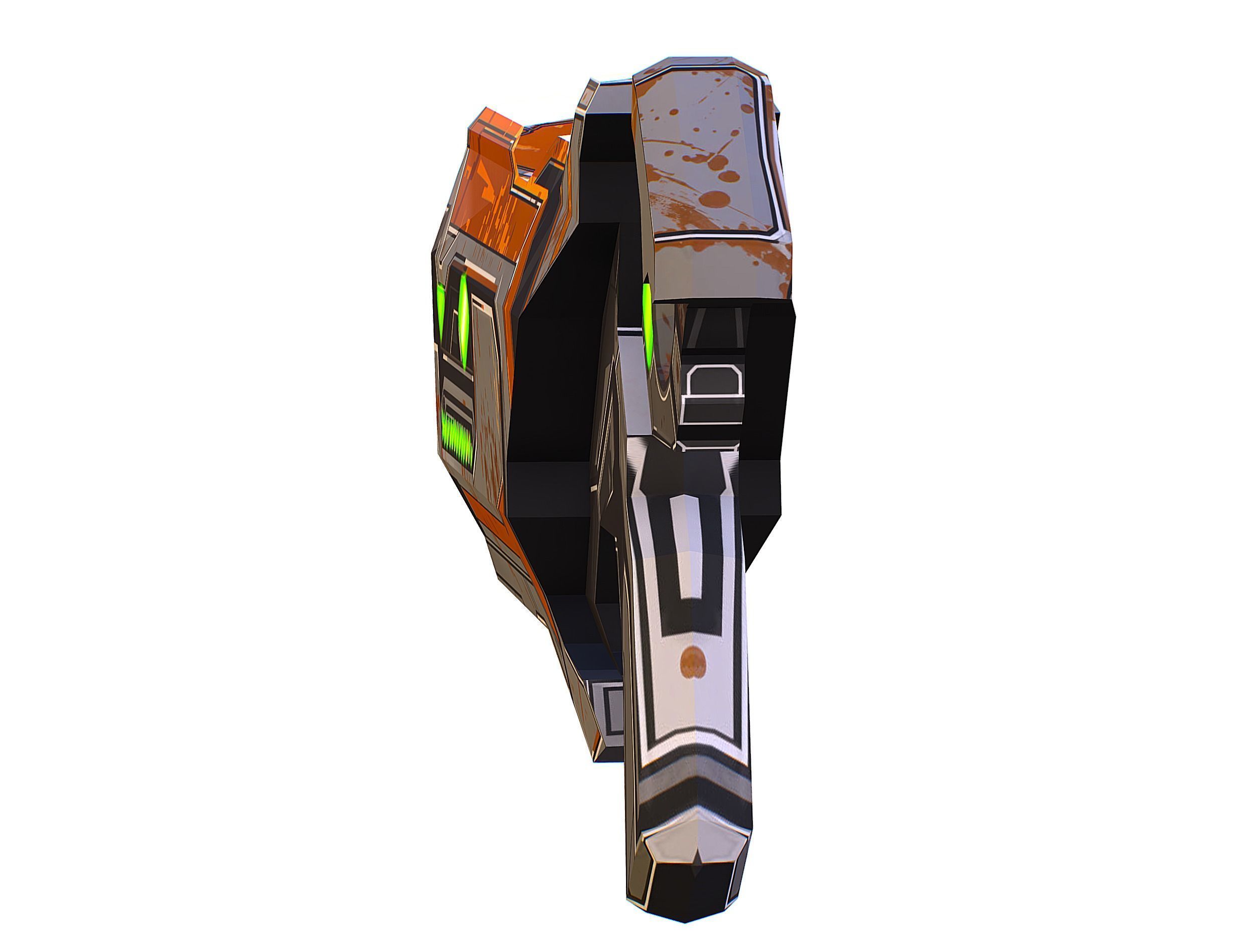 Low Poly Cyborg Soldier with Automatic Rifle and Pistol 3dsMax Low-poly 3D model_49