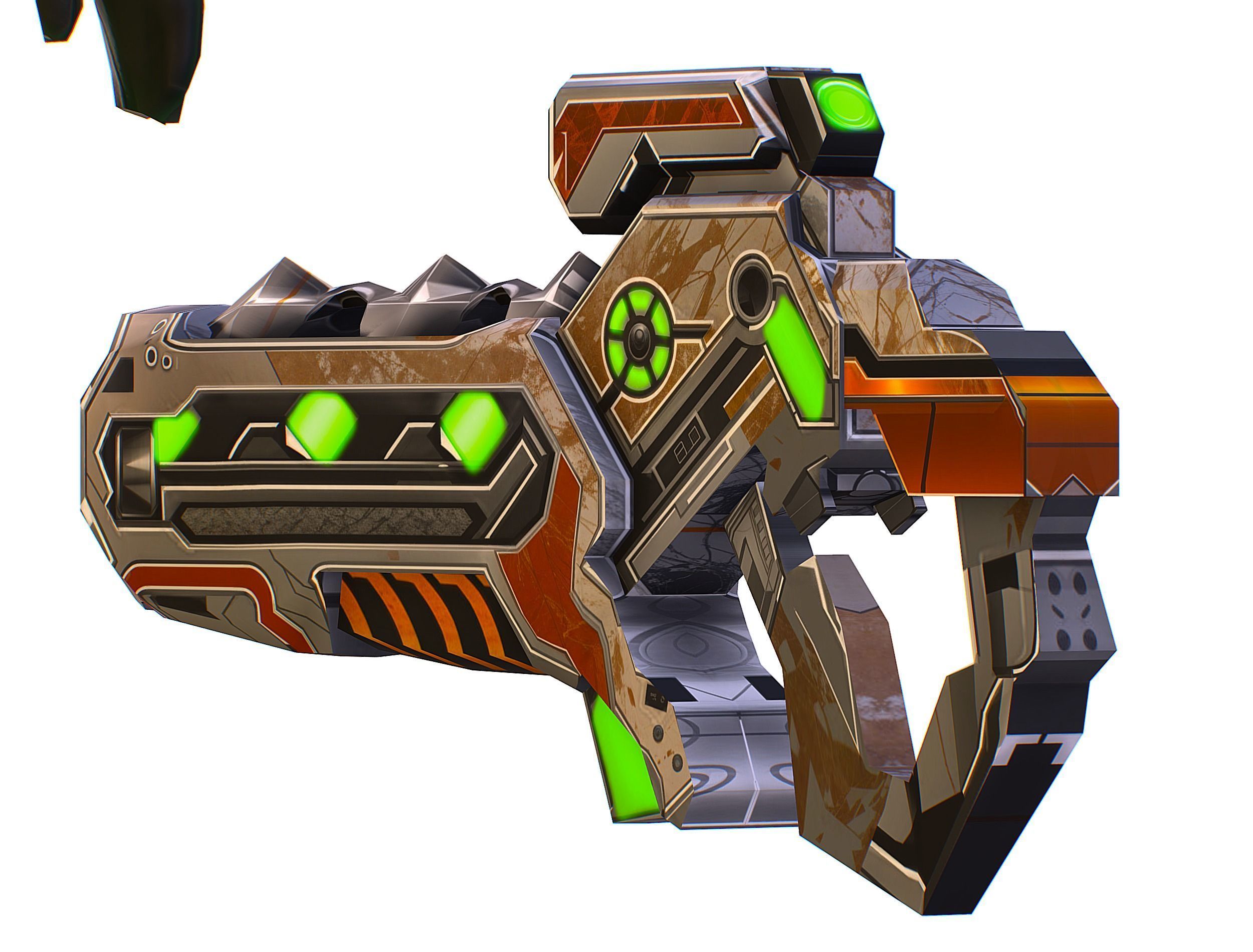 Low Poly Cyborg Soldier with Automatic Rifle and Pistol 3dsMax Low-poly 3D model_41