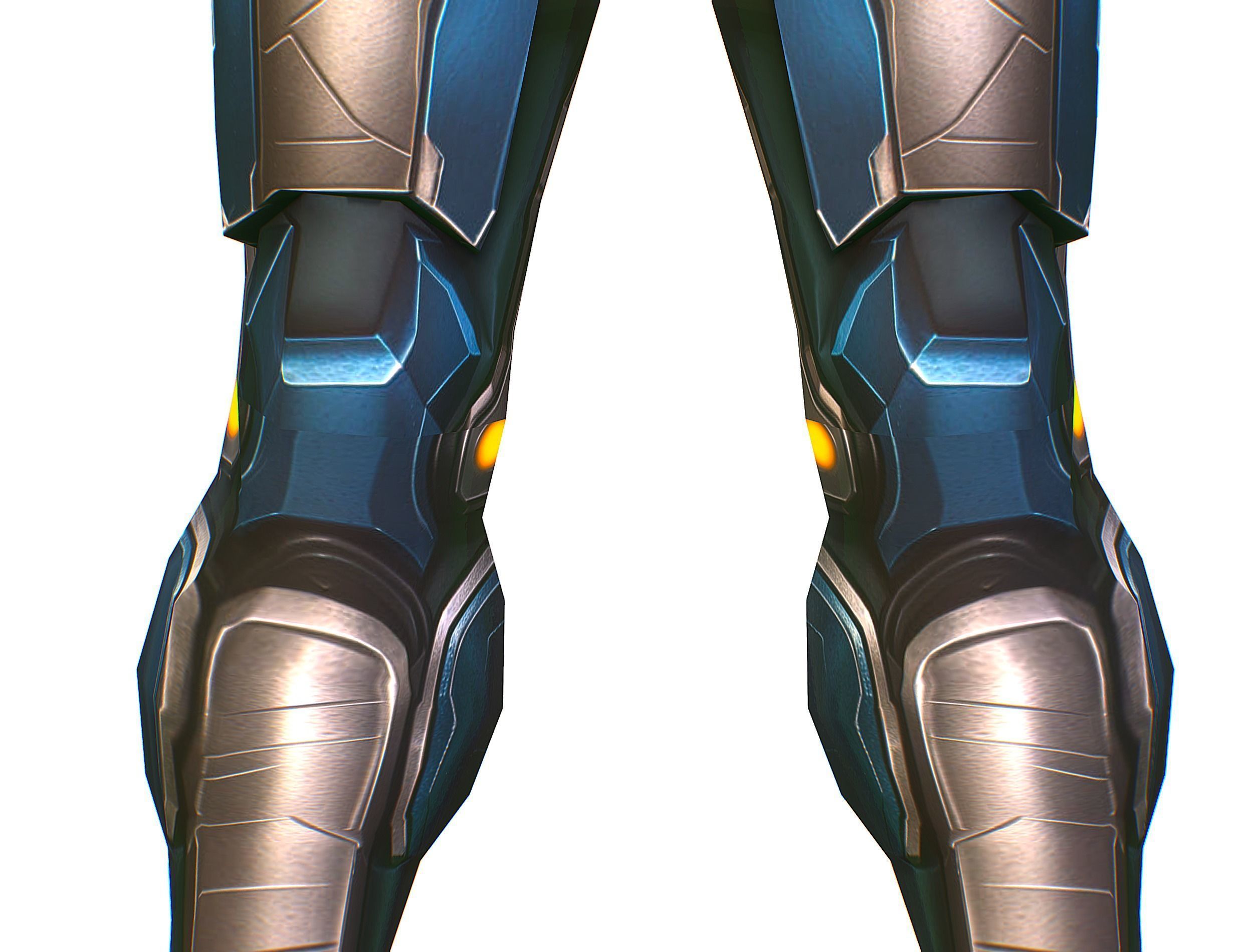 Low Poly Cyborg Soldier with Automatic Rifle and Pistol 3dsMax Low-poly 3D model_24