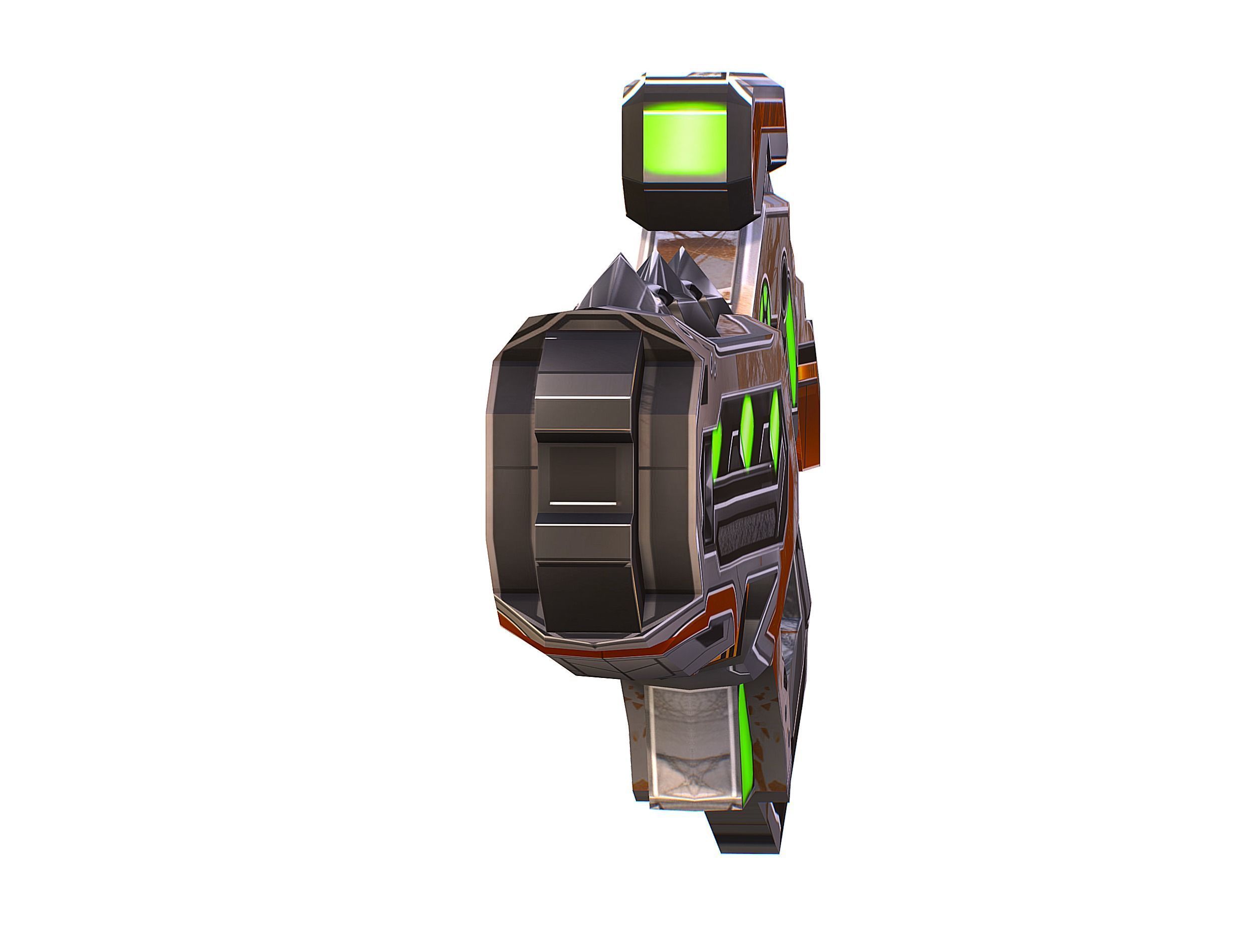 Low Poly Cyborg Soldier with Automatic Rifle and Pistol 3dsMax Low-poly 3D model_43