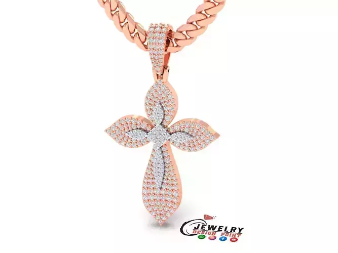 Custom Cross Diamond Pendant - Crucifixion Cross Necklace 