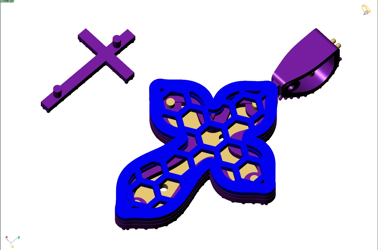 Custom Cross Diamond Pendant - Crucifixion Cross Necklace 3D print model_11