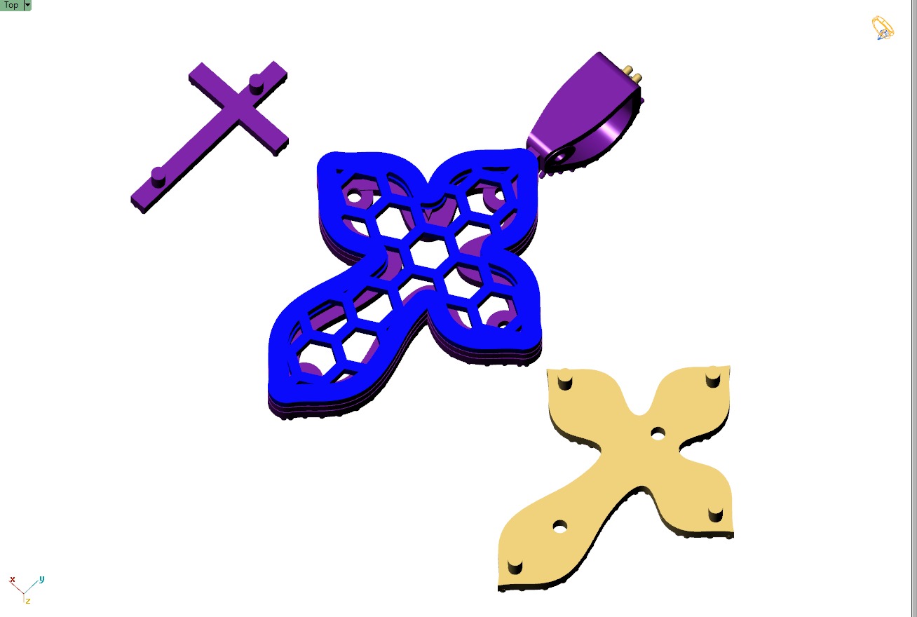 Custom Cross Diamond Pendant - Crucifixion Cross Necklace 3D print model_15