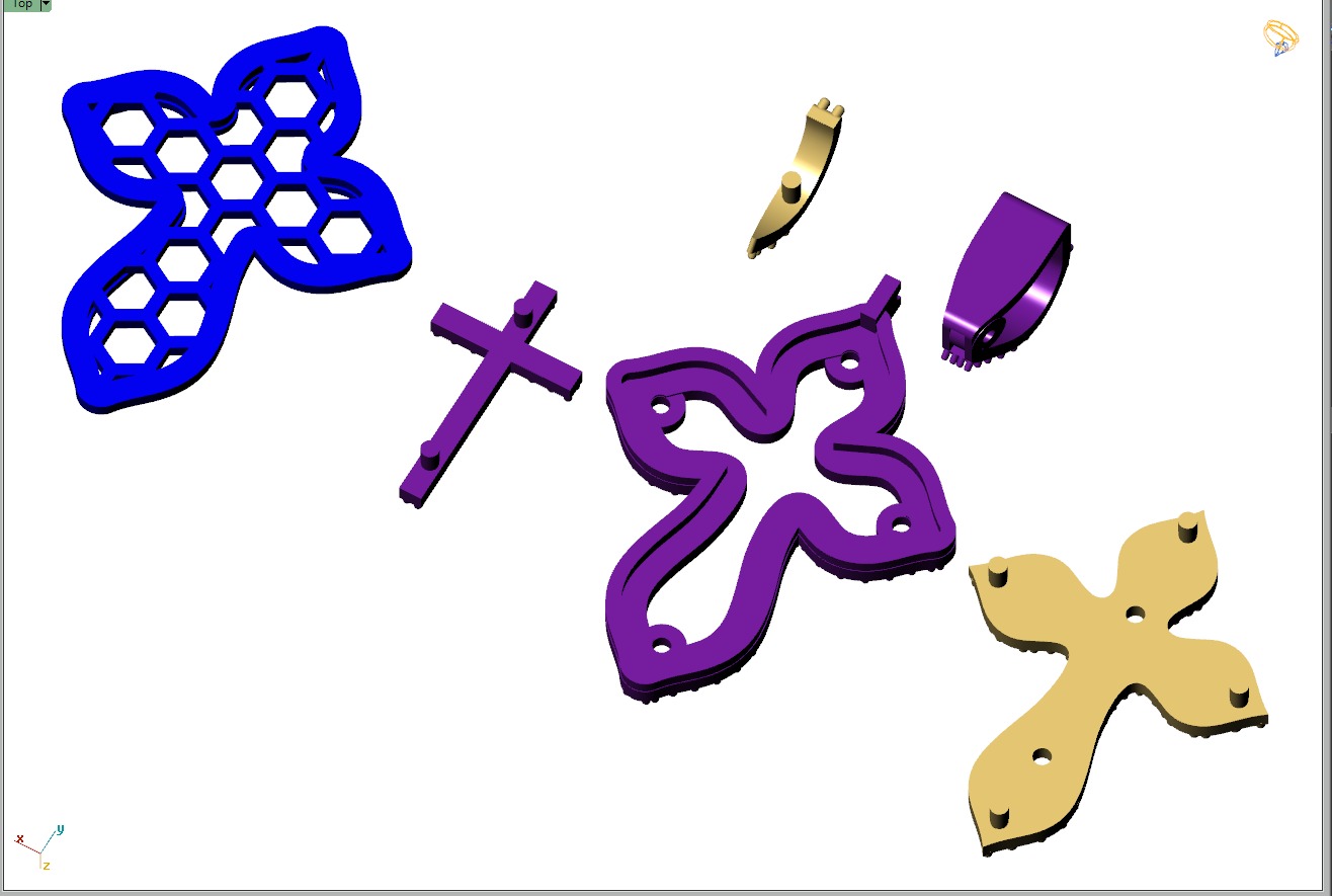 Custom Cross Diamond Pendant - Crucifixion Cross Necklace 3D print model_17