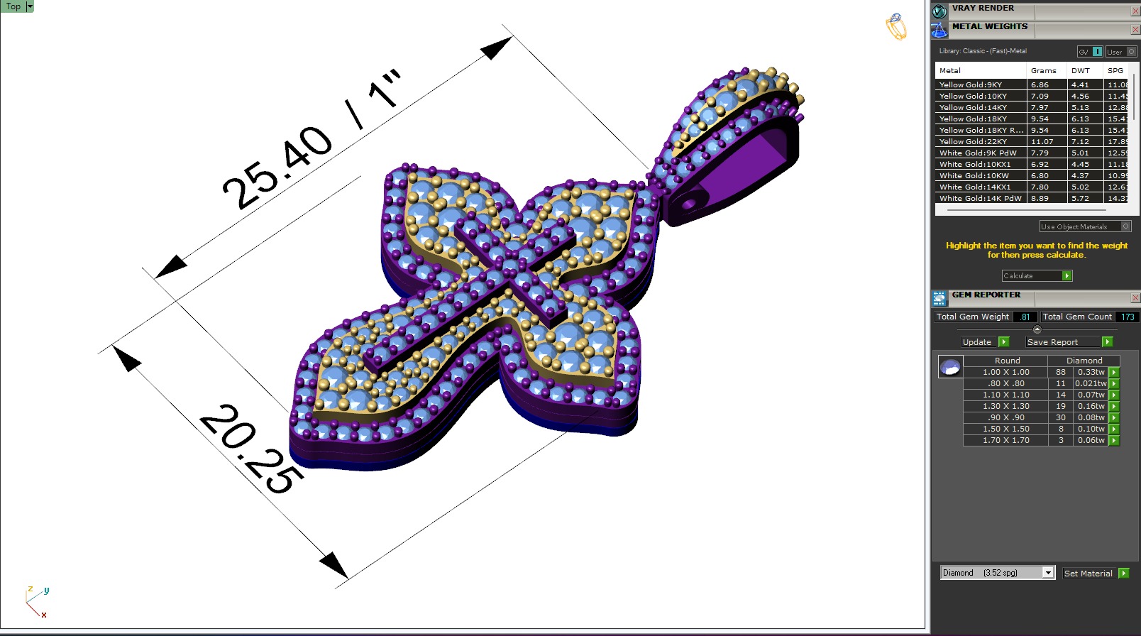 Custom Cross Diamond Pendant - Crucifixion Cross Necklace 3D print model_4