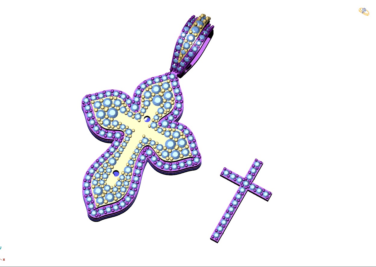 Custom Cross Diamond Pendant - Crucifixion Cross Necklace 3D print model_10