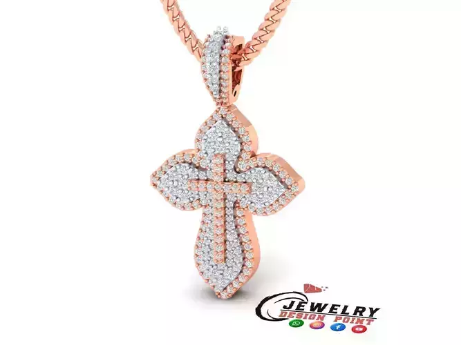 Custom Cross Diamond Pendant - Crucifixion Cross Necklace 