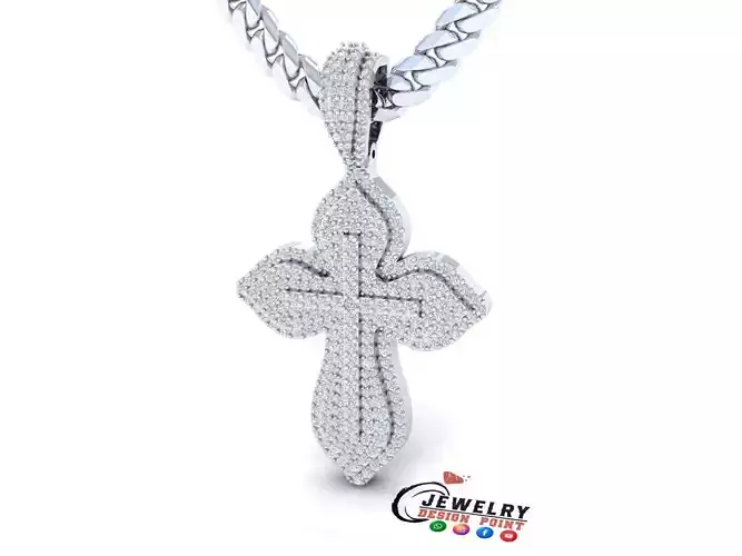 Custom Cross Diamond Pendant - Crucifixion Cross Necklace 