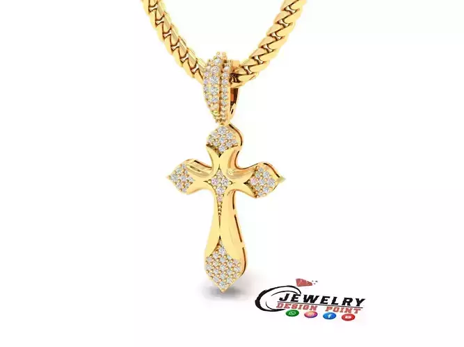 Custom Cross Diamond Pendant - Crucifixion Cross Necklace 