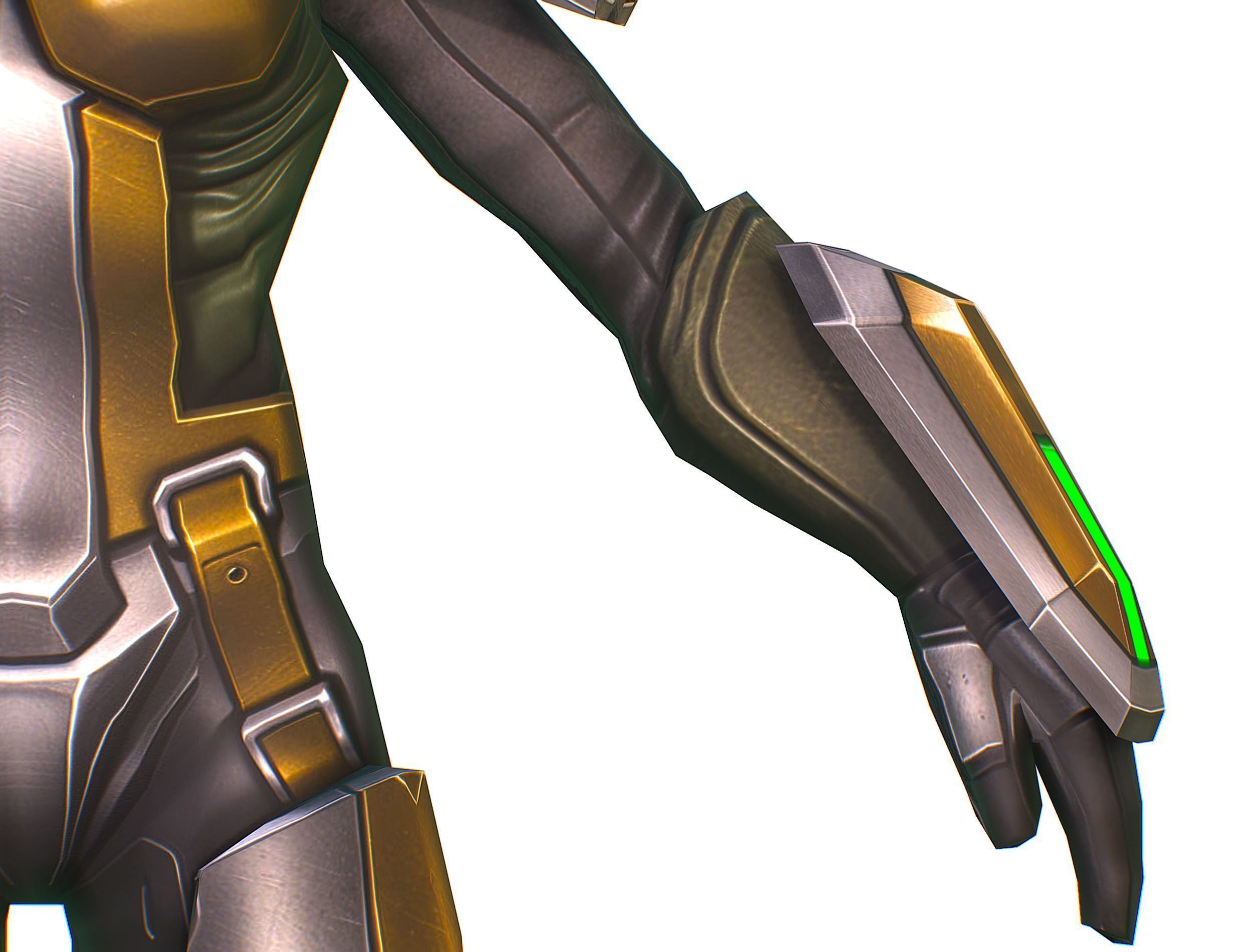 Cartoon Sci-Fi Cyborg Drone Sniper Soldier Low-poly 3D model_25