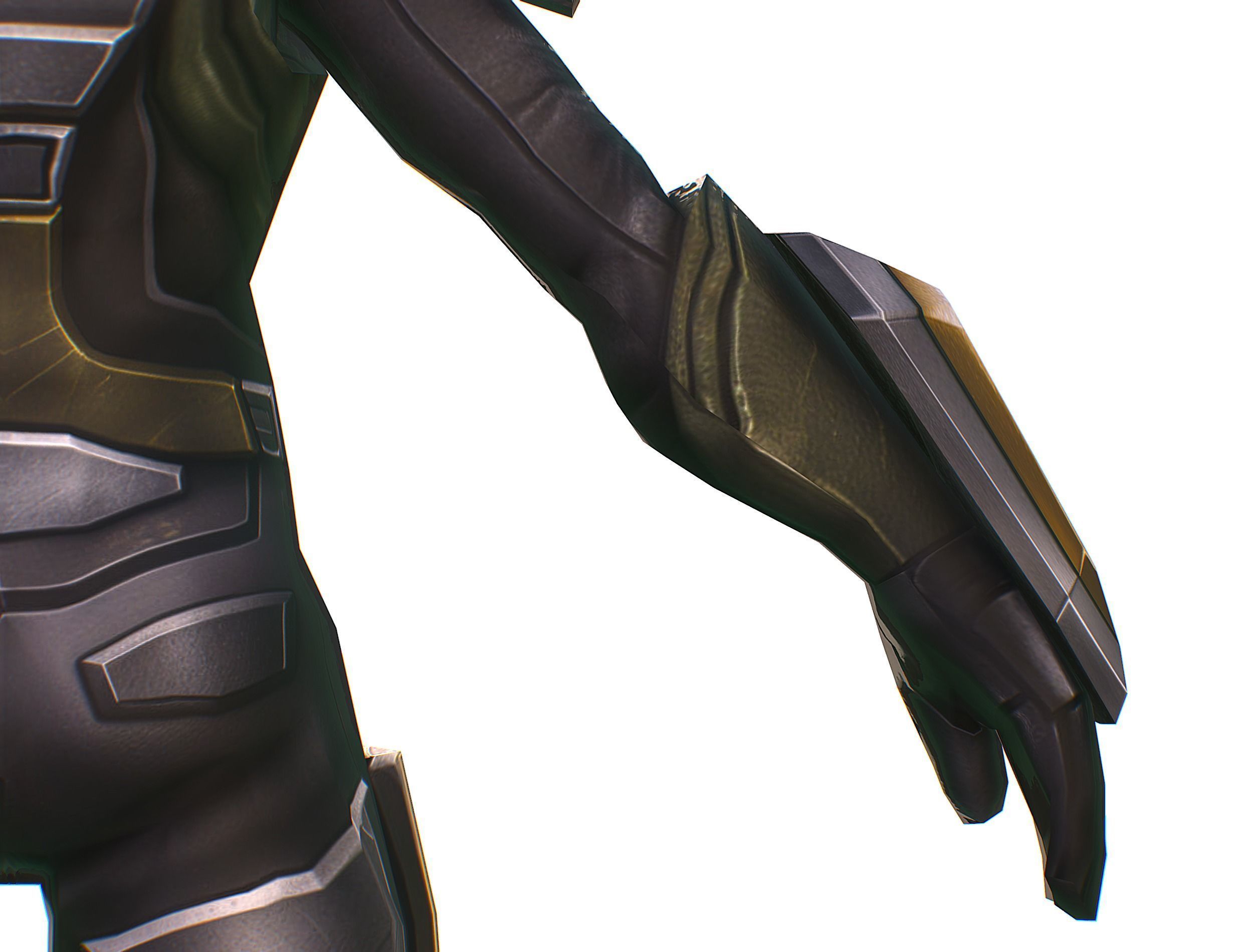 Cartoon Sci-Fi Cyborg Drone Sniper Soldier Low-poly 3D model_32