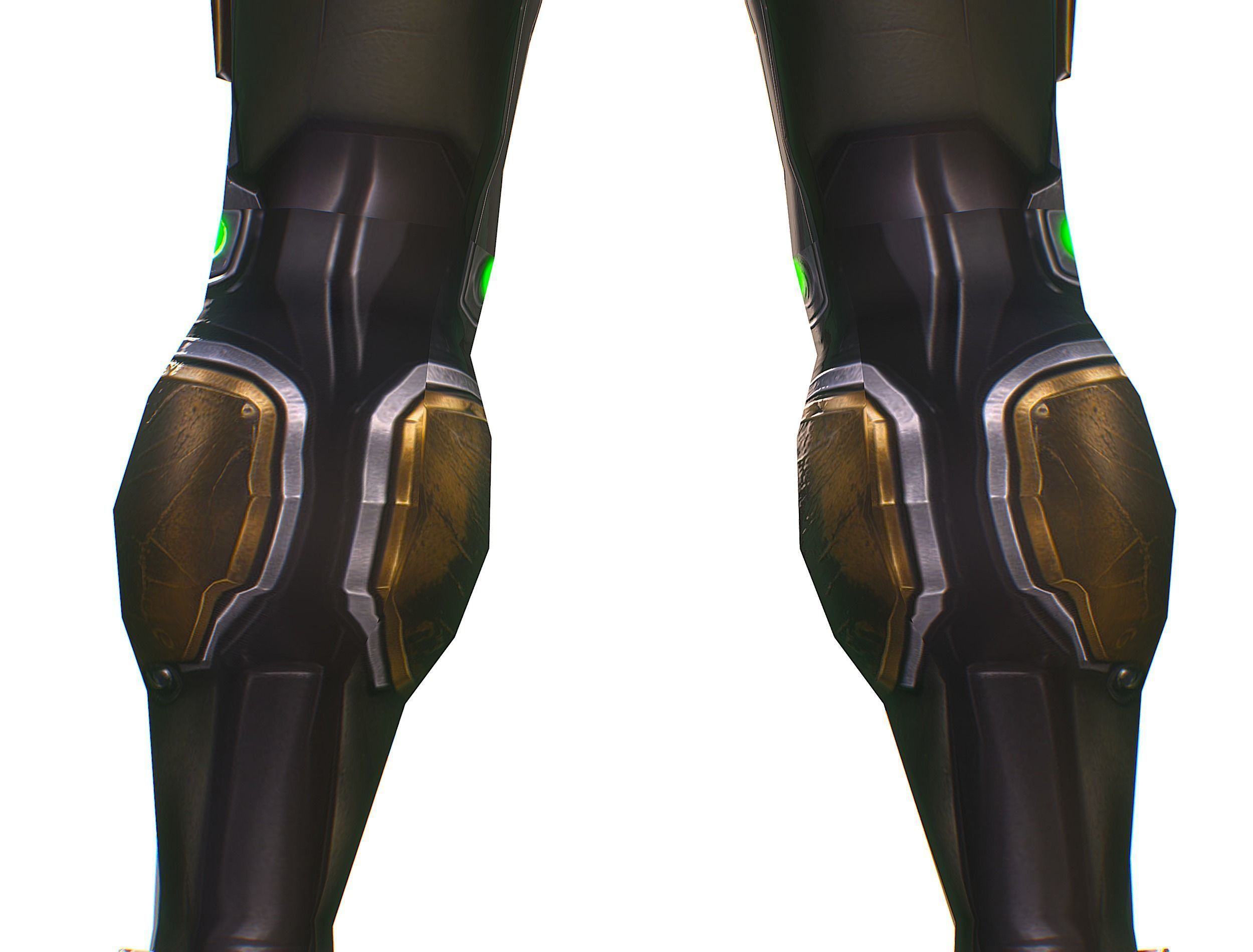 Cartoon Sci-Fi Cyborg Drone Sniper Soldier Low-poly 3D model_34