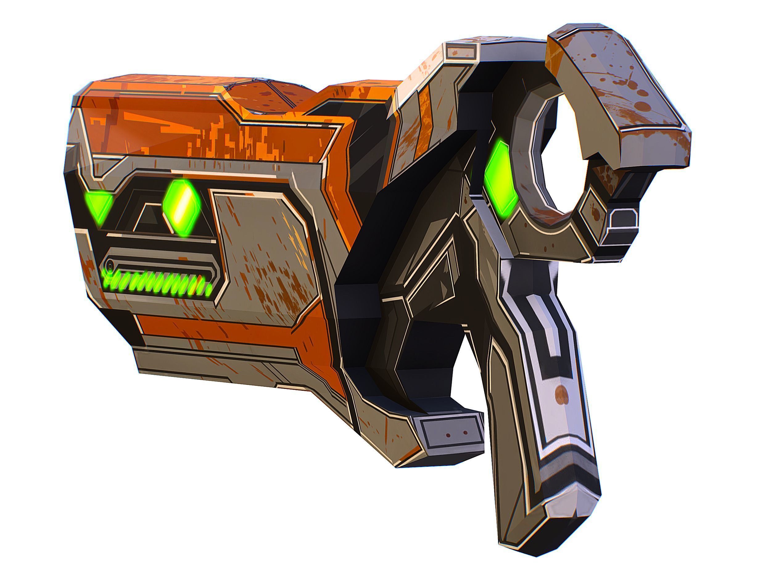 Cartoon Sci-Fi Cyborg Drone Sniper Soldier Low-poly 3D model_55