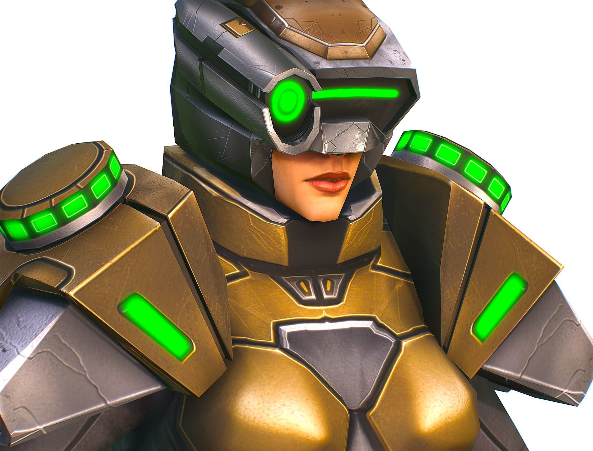 Cartoon Sci-Fi Cyborg Drone Sniper Soldier Low-poly 3D model_38