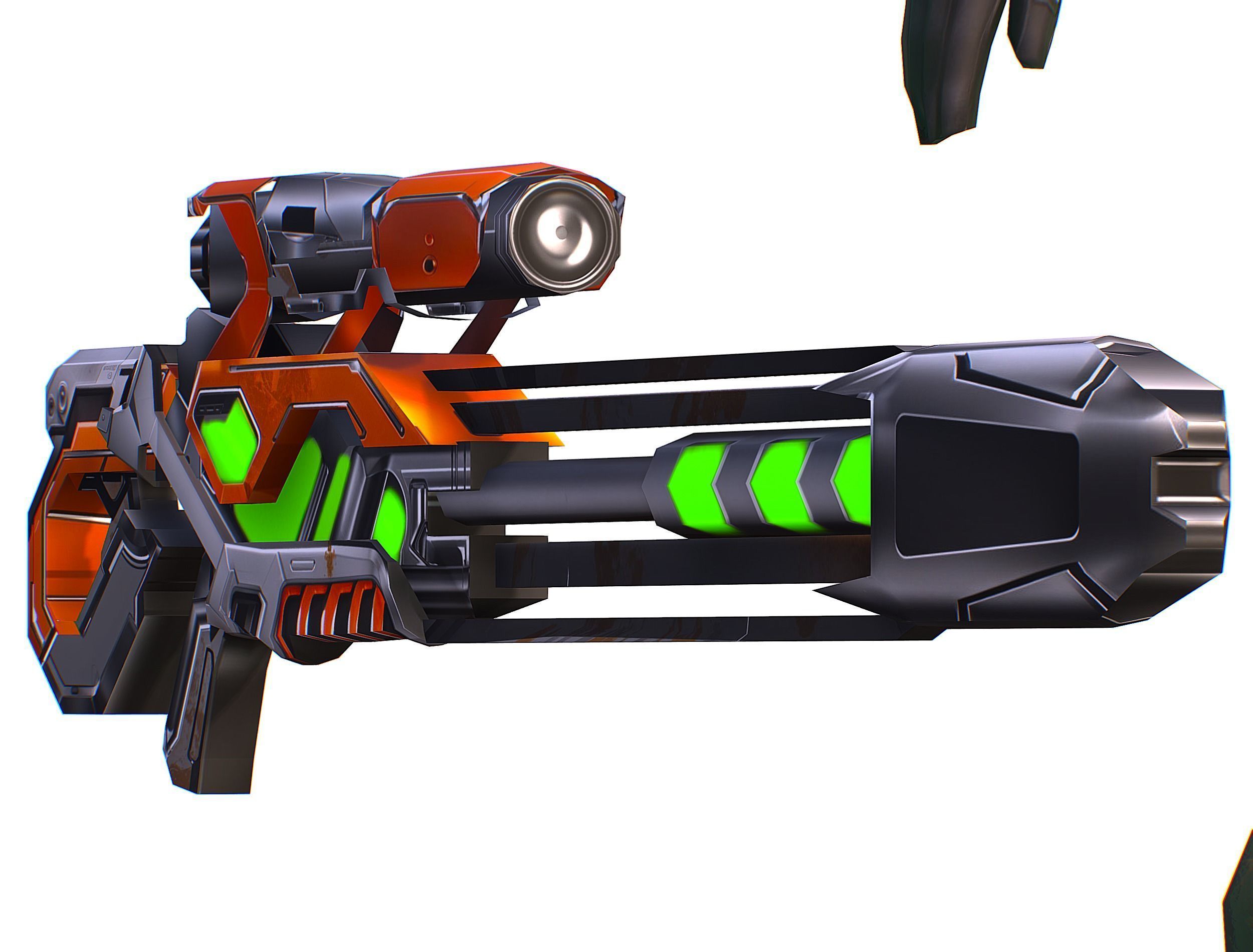 Cartoon Sci-Fi Cyborg Drone Sniper Soldier Low-poly 3D model_40