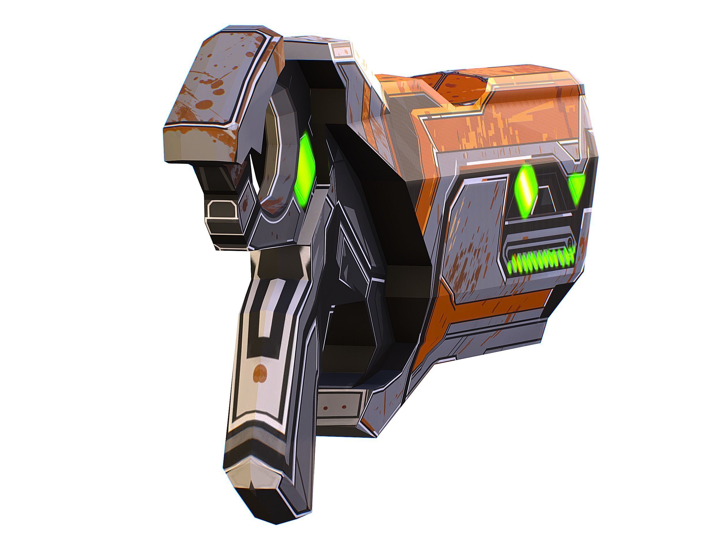 Cartoon Sci-Fi Cyborg Drone Sniper Soldier Low-poly 3D model_50