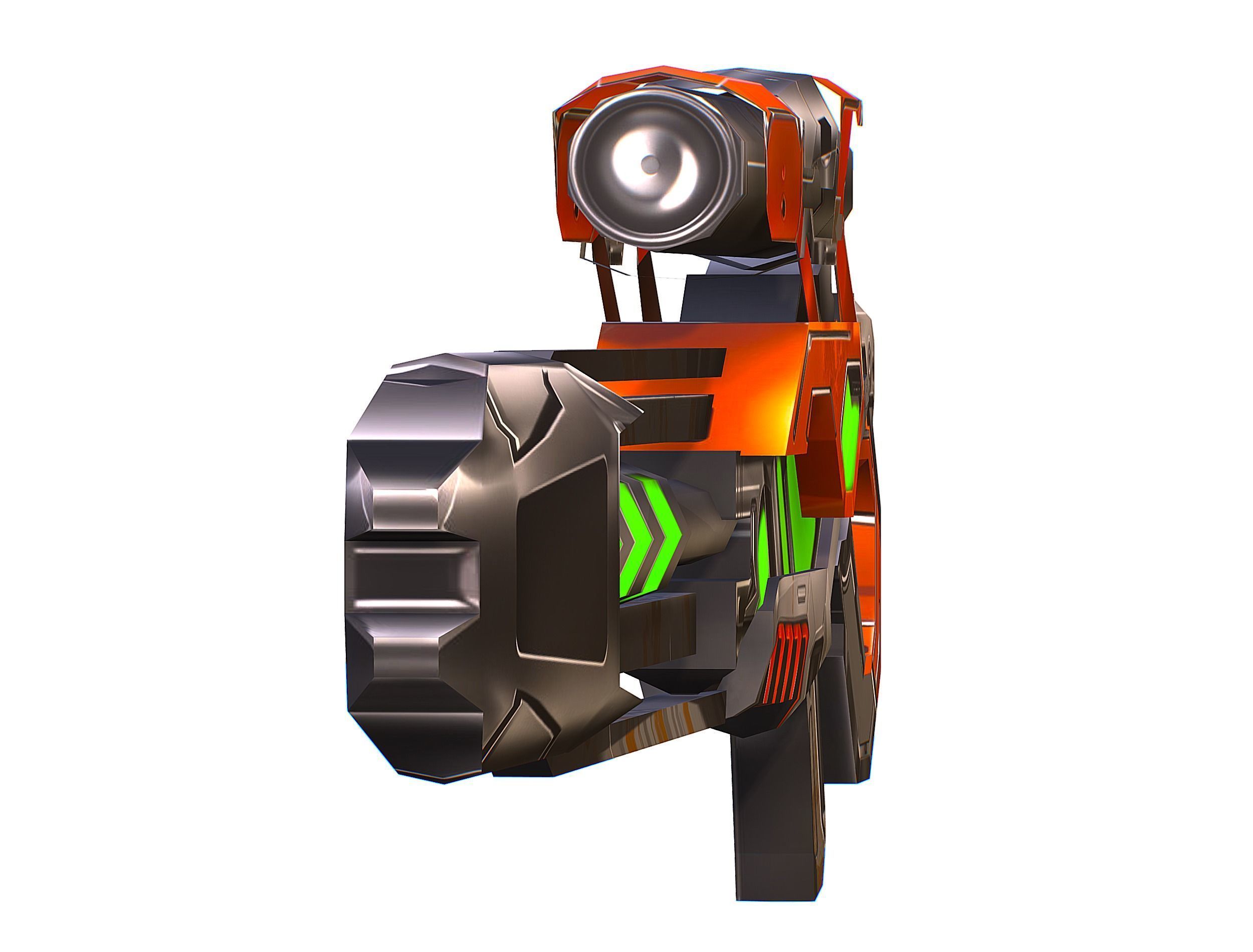 Cartoon Sci-Fi Cyborg Drone Sniper Soldier Low-poly 3D model_49